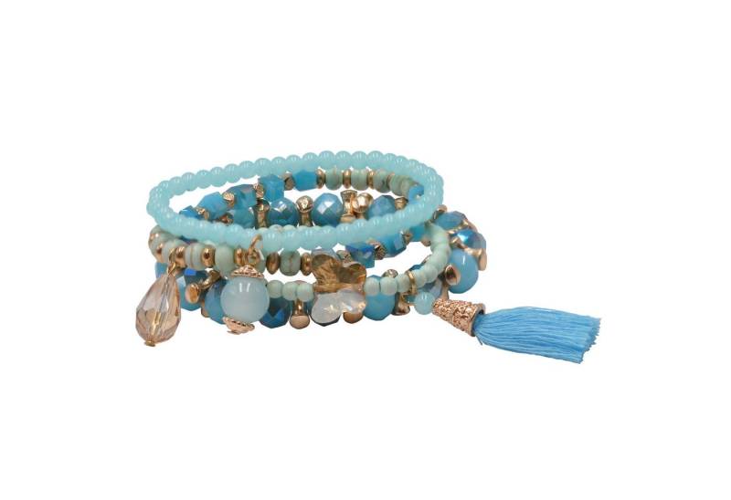 Steuer Armband Metall vergoldet Glasstein türkis von Steuer