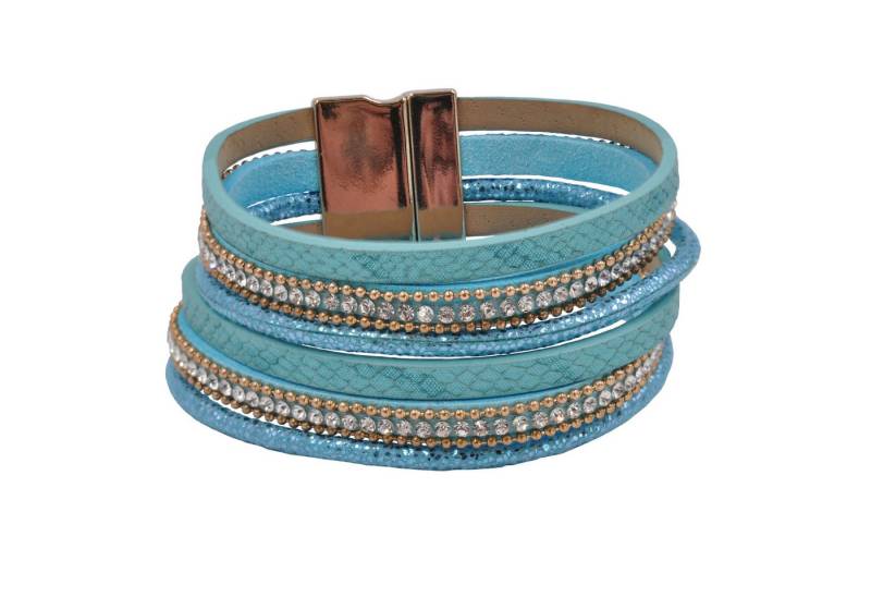 Steuer Armband Velour hellblau 6-reihig von Steuer