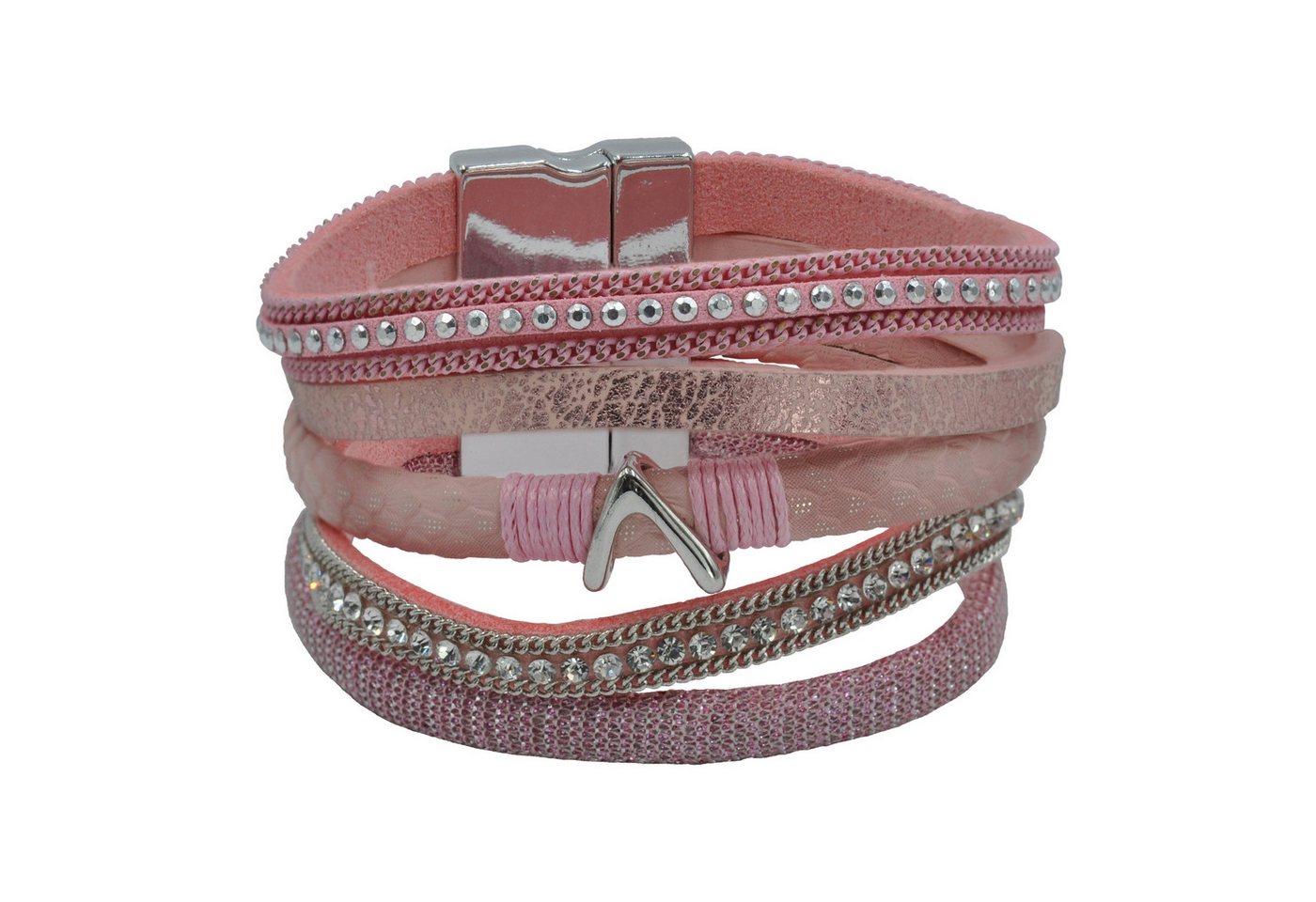 Steuer Armband Velour rosé 5-reihig von Steuer