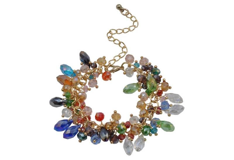 Steuer Armband goldfarben mit bunten Glassteinen von Steuer