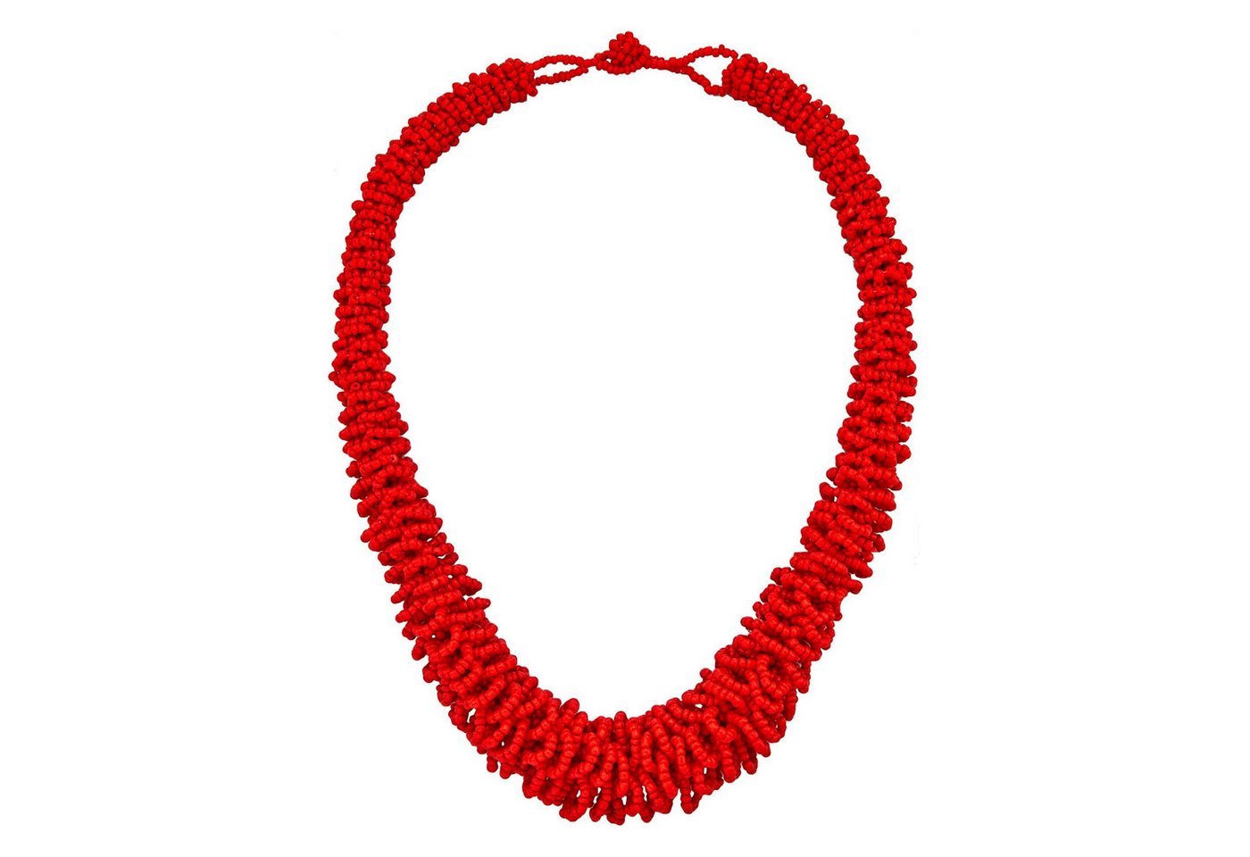 Steuer Collierkettchen Glasperle Rot gerflochten von Steuer