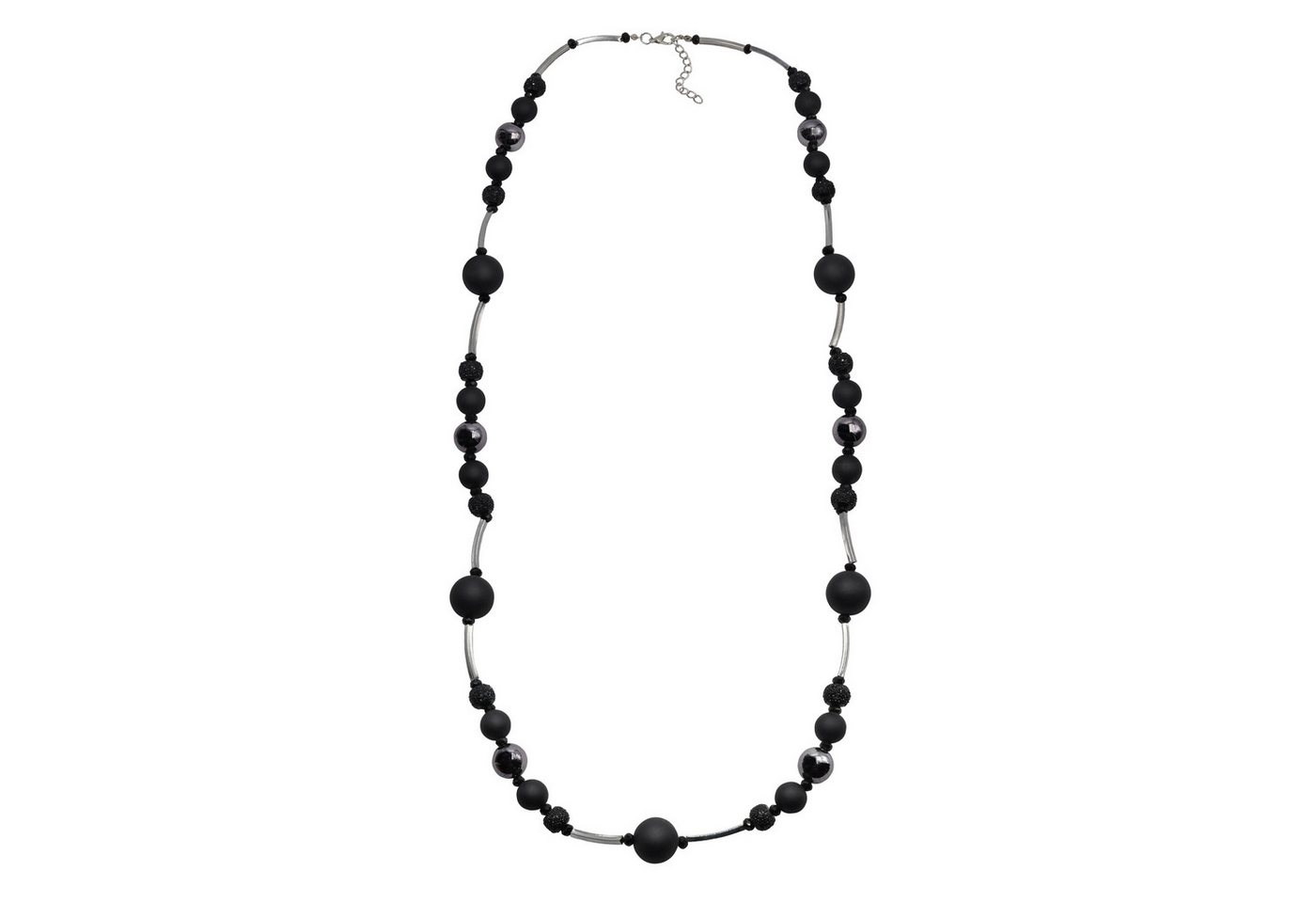 Steuer Collierkettchen Metall glänzend Glasstein Schwarz von Steuer