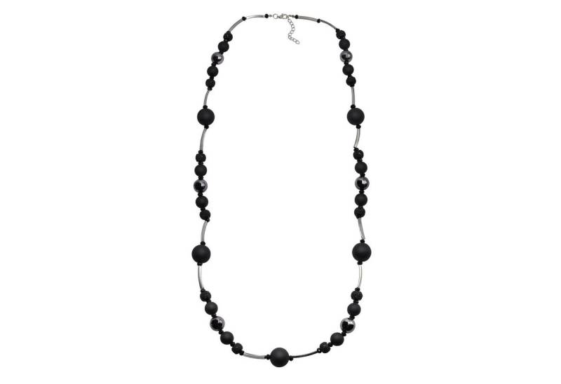 Steuer Collierkettchen Metall glänzend Glasstein Schwarz von Steuer