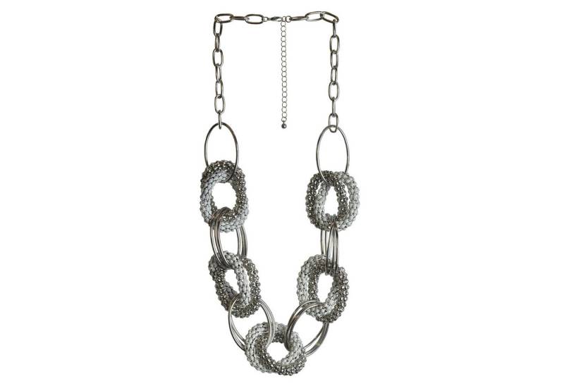Steuer Collierkettchen Metall silberfarben mit runden und ovalen Elementen von Steuer