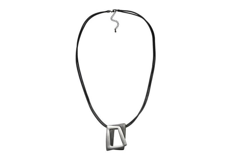 Steuer Collierkettchen Metall zweifarbig grau schwarz Textilband von Steuer