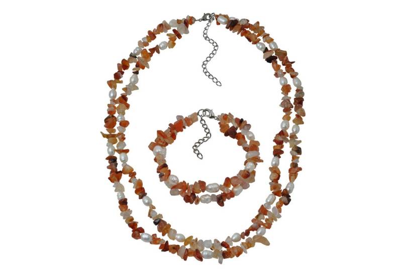 Steuer Collierkettchen Set aus Collier und Armband 2 -reihig Achatsplitter von Steuer