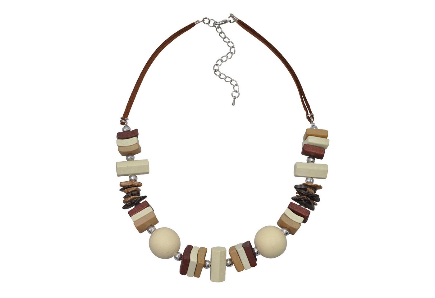 Steuer Collierkettchen Textil Holz Metall braun von Steuer