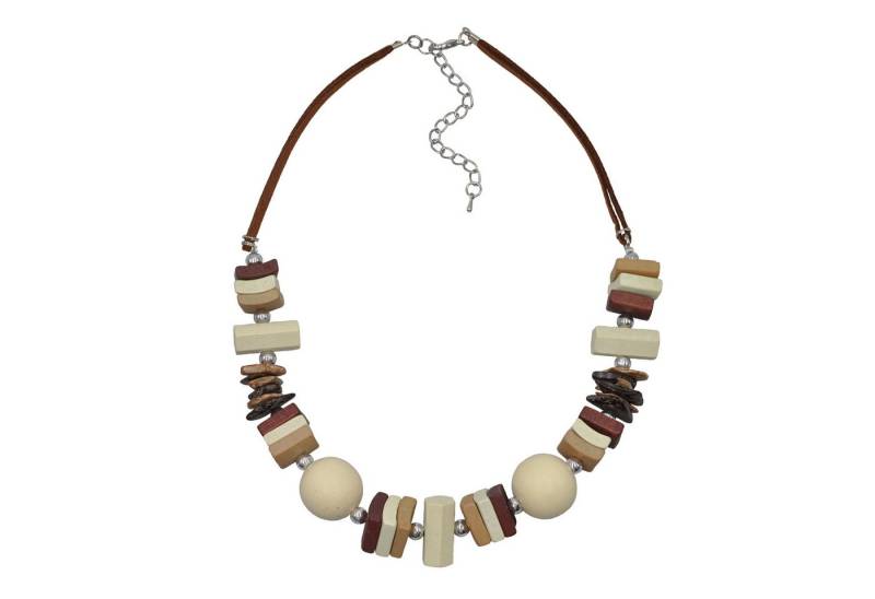 Steuer Collierkettchen Textil Holz Metall braun von Steuer