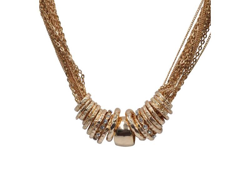 Steuer Collierkettchen mehrreihig mit Ringen teilweise mit Glassteinen von Steuer