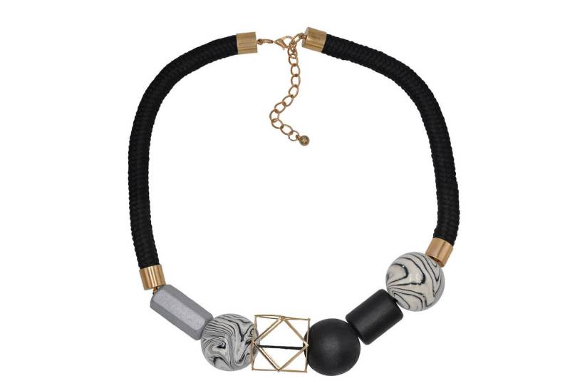 Steuer Collierkettchen mit Zierde in schwarz/gold/weiß und silber von Steuer