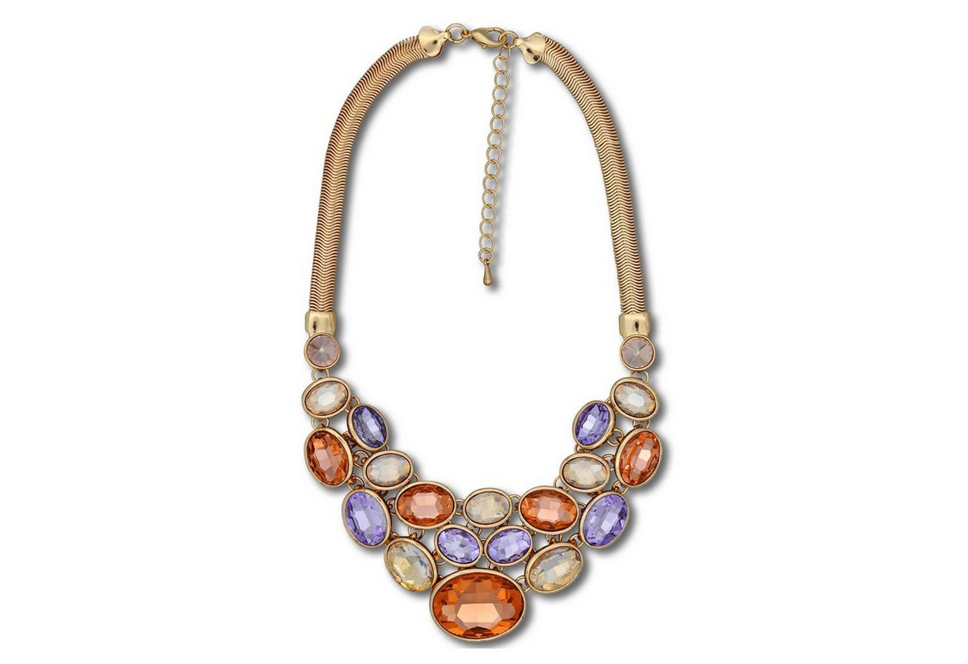 Steuer Collierkettchen mit prachtvollem Strass mehrfarbig von Steuer