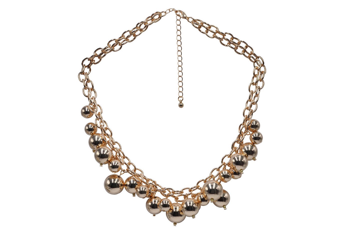 Steuer Collierkettchen zweireihig goldfarben mit verschiedenen Bubbles von Steuer