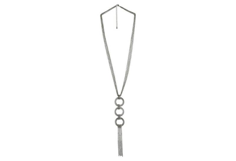 Steuer Kette mit Anhänger 4-reihig silberfarben mit 3 Metallringen von Steuer