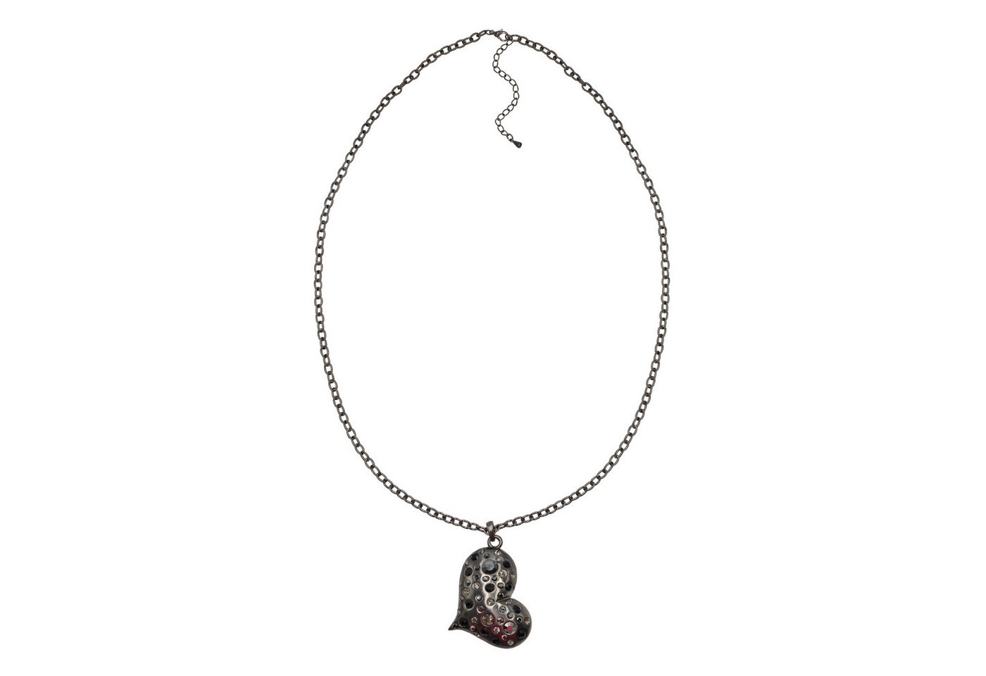 Steuer Kette mit Anhänger Metall matt Glasstein grau von Steuer