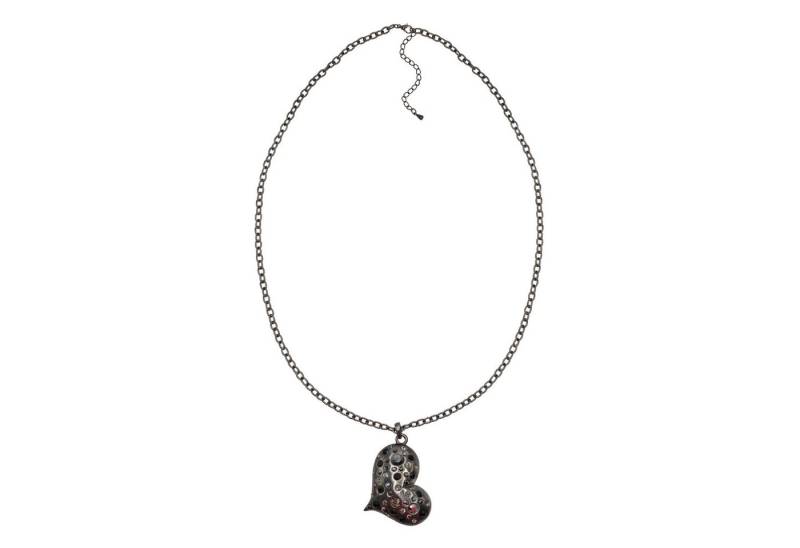 Steuer Kette mit Anhänger Metall matt Glasstein grau von Steuer