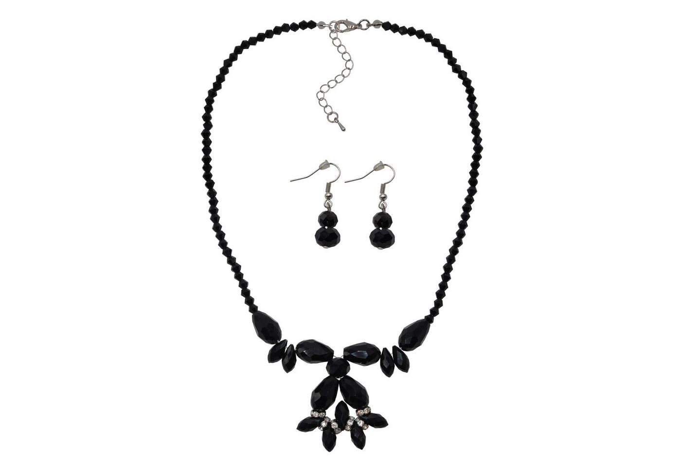 Steuer Paar Ohrhänger Messing geschwärzt Glasstein Schwarz von Steuer