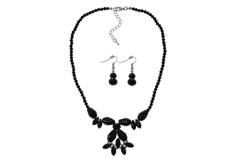 Steuer Paar Ohrhänger Messing geschwärzt Glasstein Schwarz von Steuer