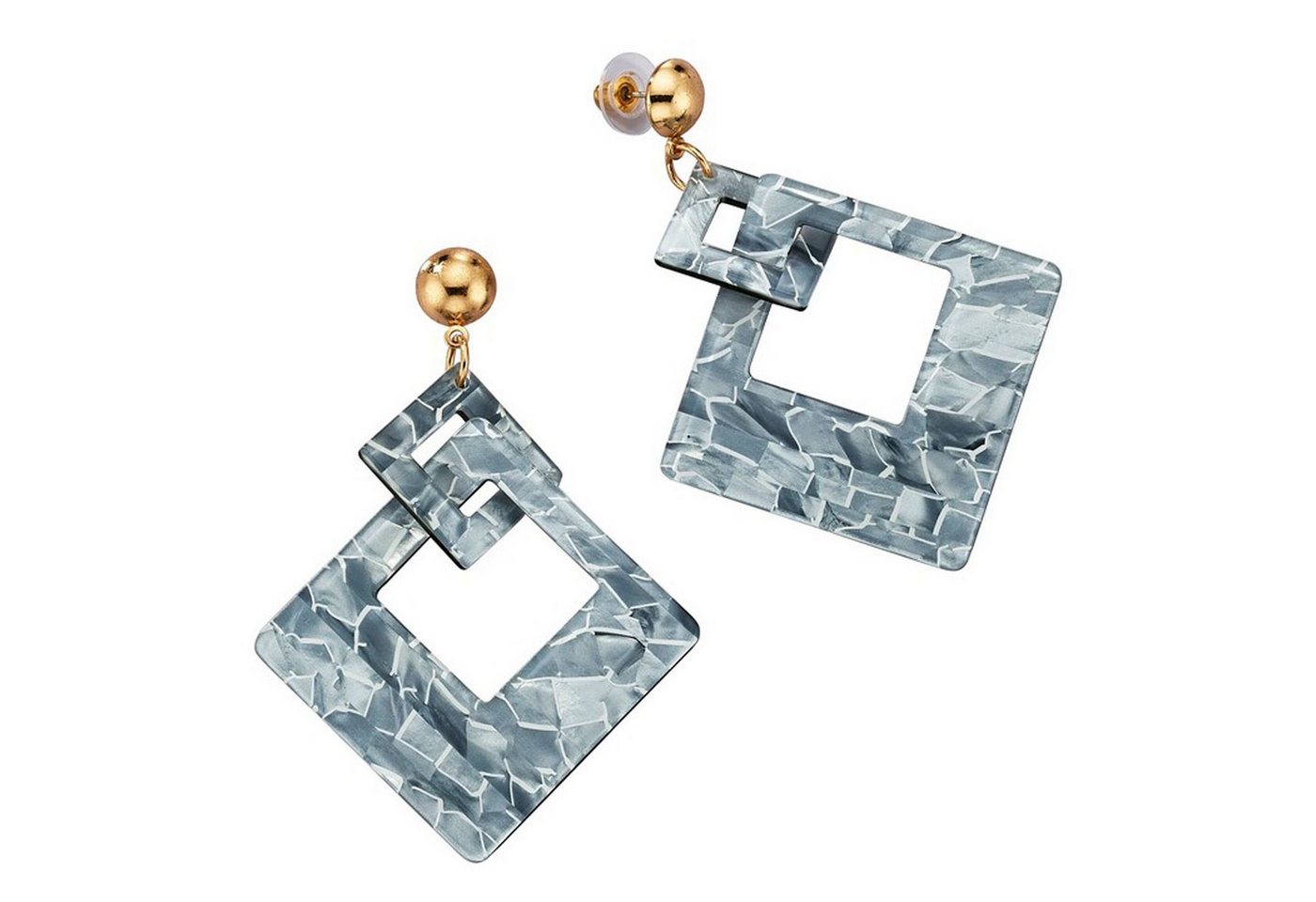 Steuer Paar Ohrstecker Acryl grau glänzend von Steuer