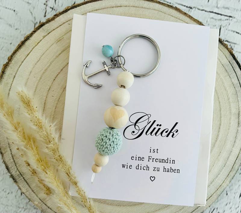 Anker Schlüsselanhänger Beste Freundin ... Taschenanhänger Anhänger Geschenk Danke Geburtstag Maritim Mint von Steuerbord