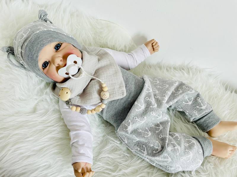 Anker Pumphose Mütze Tuch Gr.50-98 Neugeborene Geschenk Geschenkset Baby Erstlings Set Geburt Lätzchen Neutral Junge Mädchen Outfit Kind von Steuerbord