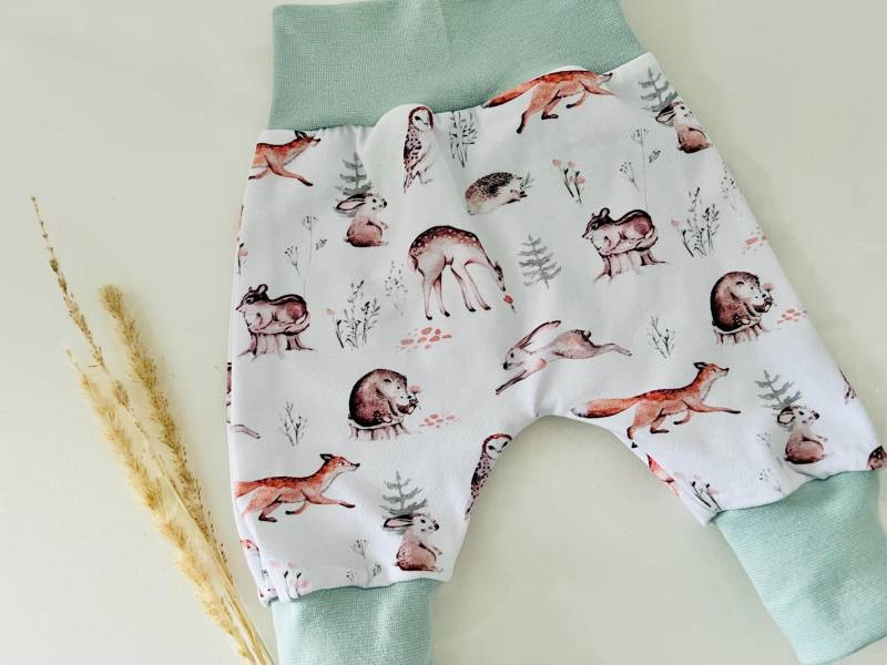 Baby Waldtiere Pumphose Mitwachshose Geschenk Geburt Taufe Hose Neugeborenen Mädchen Jungen Unisex Set von Steuerbord