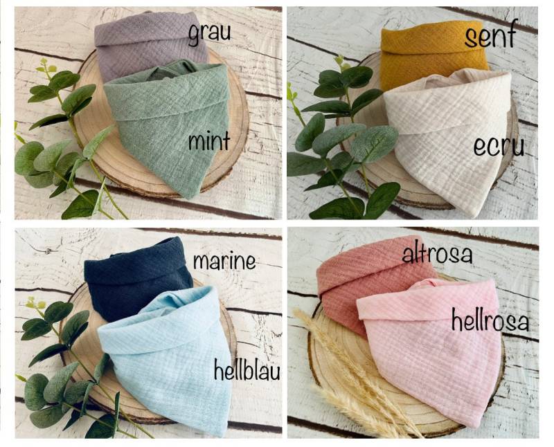 Musselin Baby Lätzchen Spucktuch Neugeborene Dreieckstuch Halstuch Geburt Taufe Geschenk Geschenkset Mädchen Junge Unisex von Steuerbord