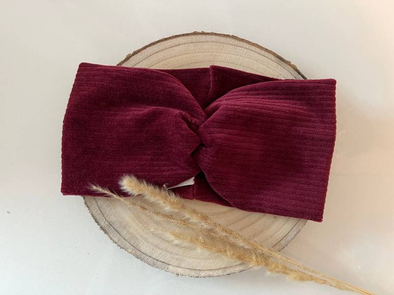 Weiches Nicki Cord Stirnband Haarband Warm Turban Beere Damen Herbst/Winter Nickistoff von Steuerbord