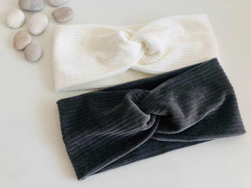 Weiches Nicki Cord Stirnband Haarband Warm Turban Mehr Farben Damen Herbst/Winter Nickistoff von Steuerbord