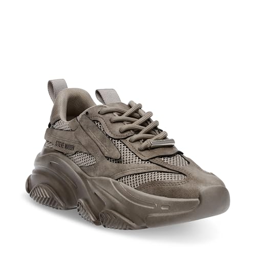 STEVE MADDEN POSSESSION grau POSS03S1 grau Distr Damenschuhe Sneakers Stoff Keilschnürsenkel 37.5 von Steve Madden