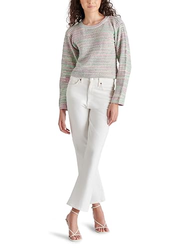 Steve Madden Apparel Damen Delcia Sweater Pullover, Mehrfarbig/Meereswellen (Ocean Tides), Mittel von Steve Madden