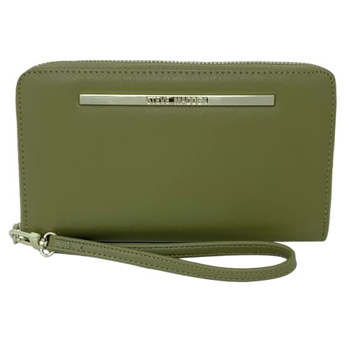 Steve Madden BZIPPY Women's Zip Around Wallet/Wristlet with gold hardware (Olive) von Steve Madden