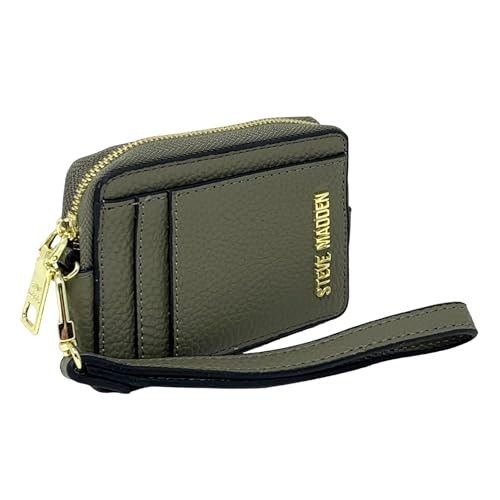 Steve Madden Bpipper Kartenetui mit umlaufendem Reißverschluss, Oliv/Blatt für mich (Leaf It to Me), Einheitsgröße von Steve Madden