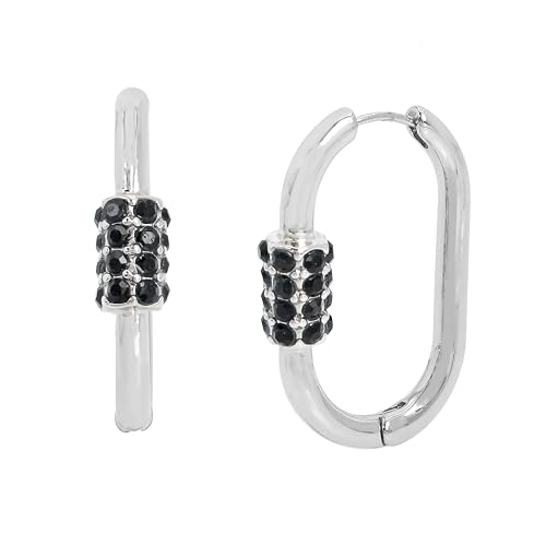 Steve Madden Creolen mit Karabiner für Damen, Einheitsgröße, Metall und Glas, Kein Edelstein Steve Madden Creolen mit Karabiner für Damen, Einheitsgröße, Metall und Glas, Kein Edelstein von Steve Madden