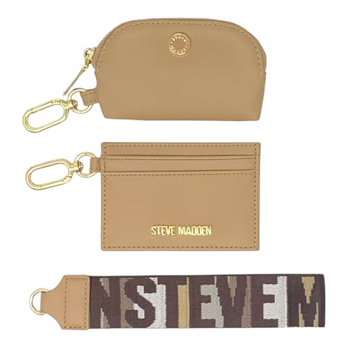 Steve Madden Damen Barisa Geldbörse Set mit abnehmbarer Handschlaufe, CAMEL, Einheitsgröße von Steve Madden