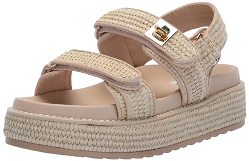 Steve Madden Damen Bigmona Sandale, Naturbast, 37 EU von Steve Madden