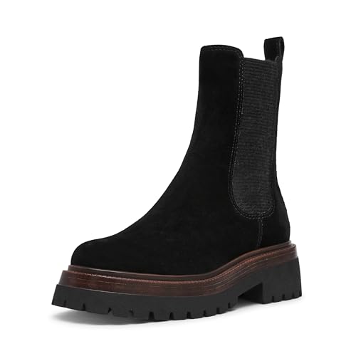 Steve Madden Damen Blitzen Chelsea-Stiefel, Schwarzes Wildleder, 37 EU von Steve Madden