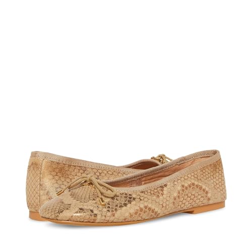 Steve Madden Damen Blüten Ballerinas, Goldfarben/Schlange, 40 EU von Steve Madden