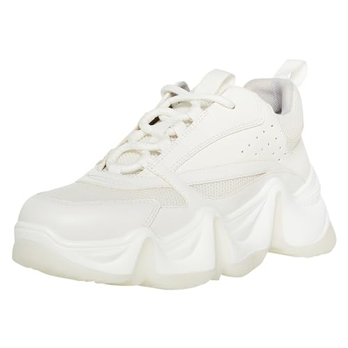 Steve Madden Damen City Soul Sneaker, Weiß/Weiß, 38 EU von Steve Madden