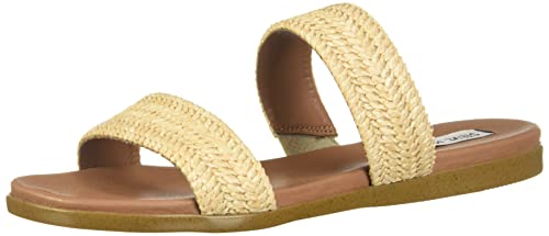 Steve Madden Damen Dual Flache Sandale, Naturbast, 37 EU von Steve Madden