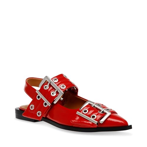 Steve Madden Damen Graya Flat, Rotes Lackleder, 39 EU von Steve Madden