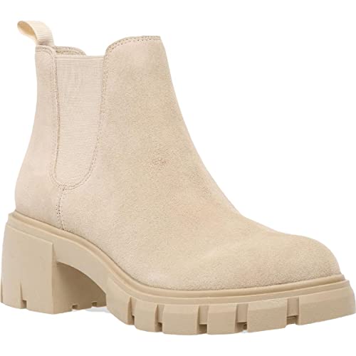 Steve Madden Damen Heuler Stiefelette, Sandfarbenes Wildleder, 40 EU von Steve Madden