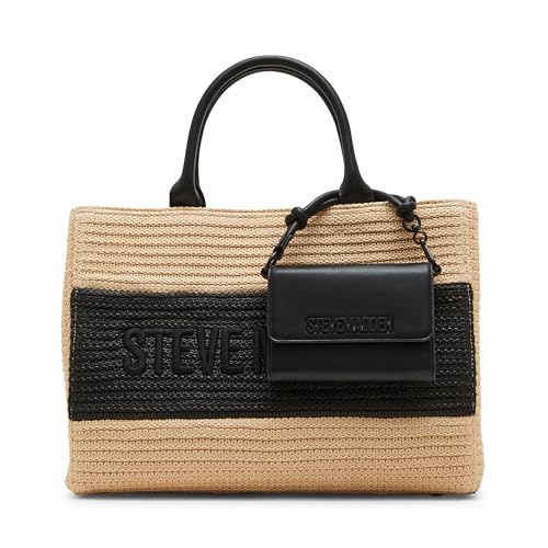 Steve Madden Damen Large Straw Satchel W Bag Lopez-S Strohtasche, groß, mit Mini-Tasche, Natürlich von Steve Madden