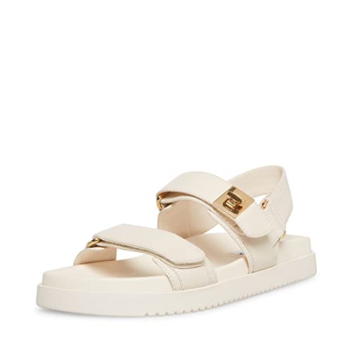 Steve Madden Damen Mona Sandale, Knochen Leder, 38 EU von Steve Madden