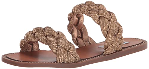 Steve Madden Damen Newbie Flache Sandale, Bronze, 38 EU von Steve Madden