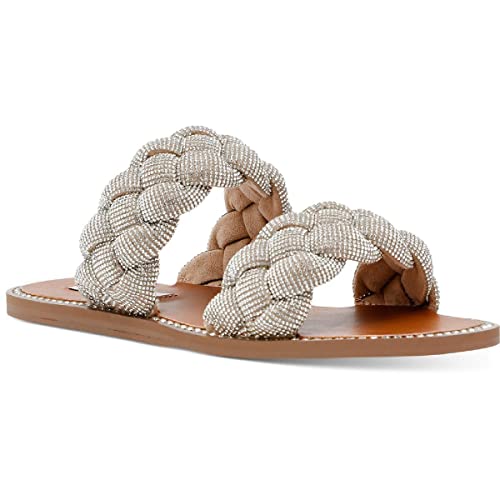 Steve Madden Damen Newbie Flache Sandale, Strass, 39 EU von Steve Madden