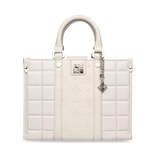 Steve Madden Damen Quilted Top Handle Satchel BMICH Gesteppte Umhängetasche mit Tragegriff Oben, Kreide von Steve Madden