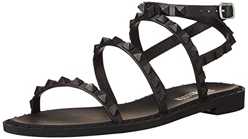 Steve Madden Damen Reisen Flache Sandale, Schwarzes Gelee, 37 EU von Steve Madden