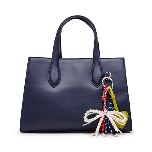 Steve Madden Damen Satchel with Charms Calleb Umhängetasche mit Anhängern, Marineblau von Steve Madden