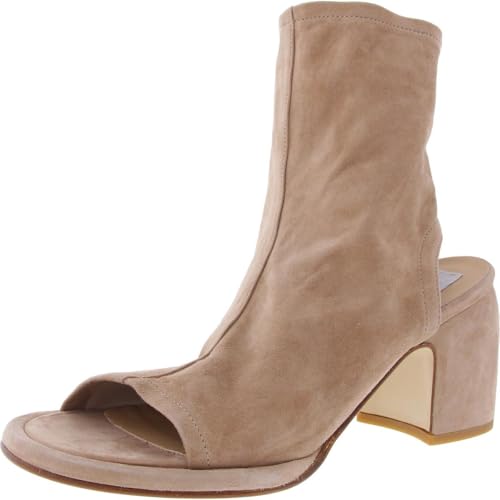 Steve Madden Damen-Stiefeletten aus Kaschelleder mit offener Zehenpartie, Sandfarbenes Wildleder, 41-42 EU von Steve Madden