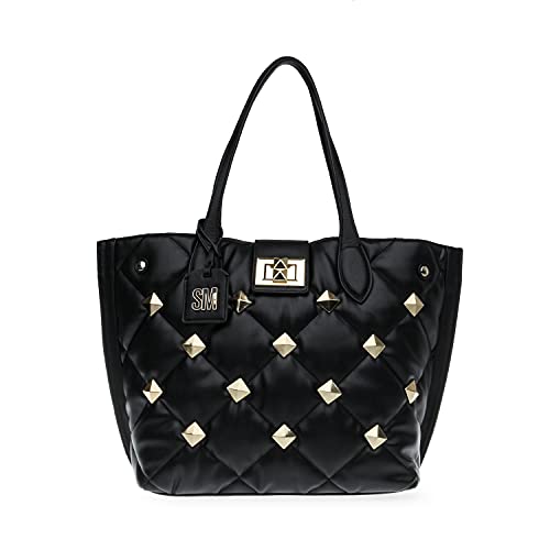 Steve Madden Damen Studded Tote Volumn Tragetasche mit Nieten, schwarz von Steve Madden